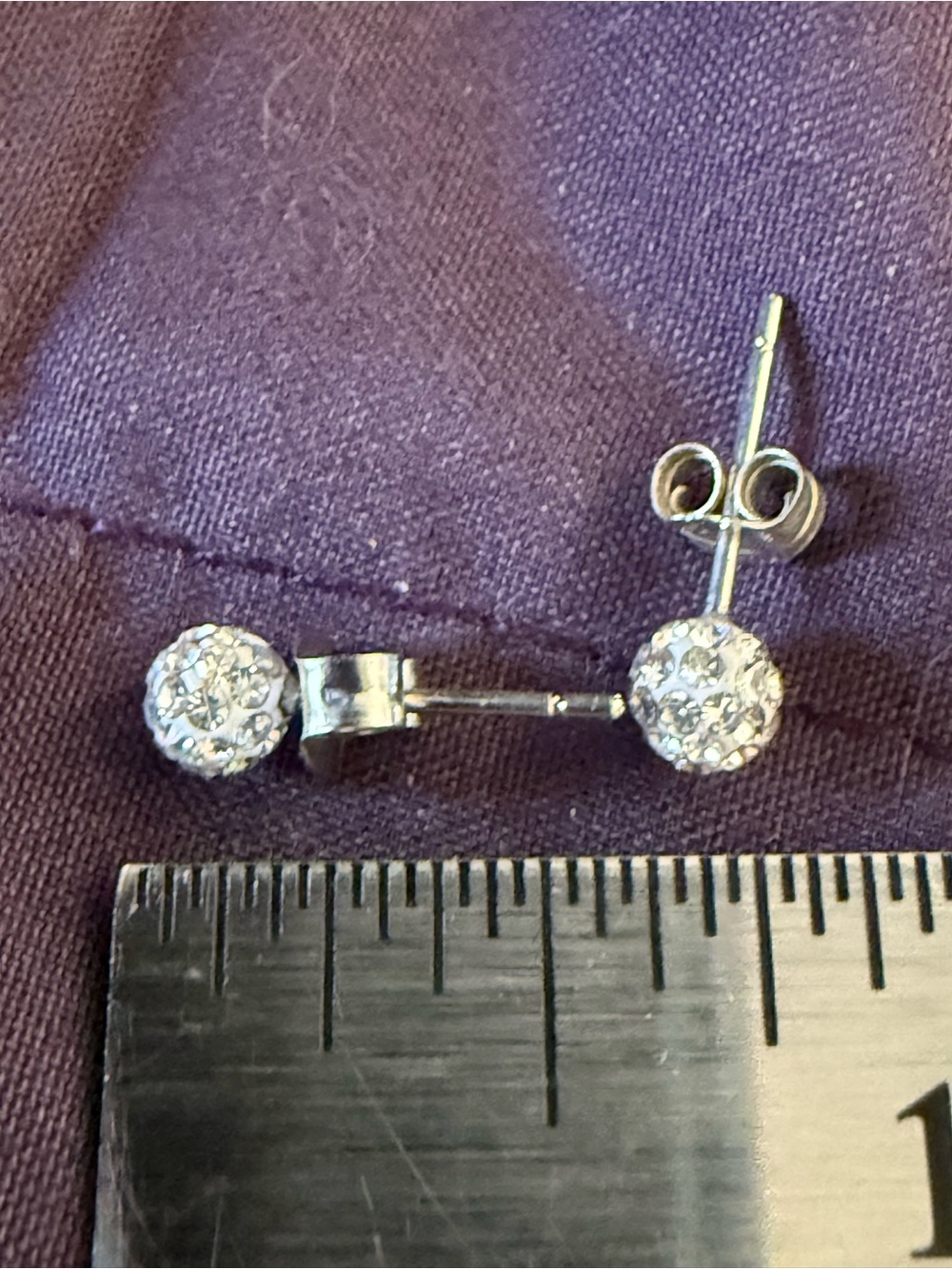 Sterling Silver Crystal Ball Stud Earrings - Sparkling Clear Stones